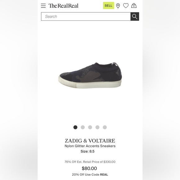 ZADIG & VOLTAIRE GLITTER CAMO SNEAKERS - Picture 2 of 7